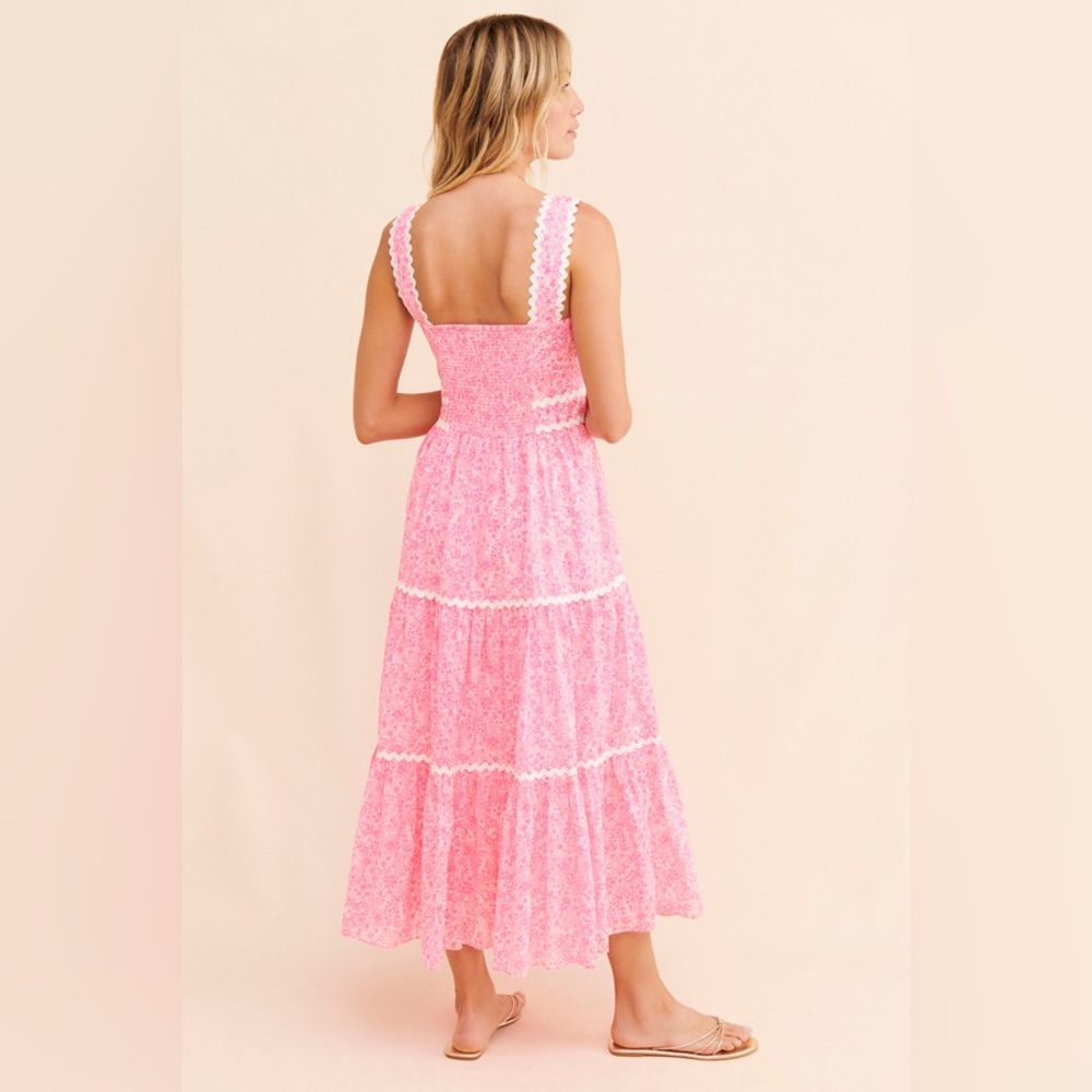 Lilly Pulitzer Pollie Midi Dress, Cotton Pink Shandy Invest a Gator, Sz 2 - Picture 2 of 5